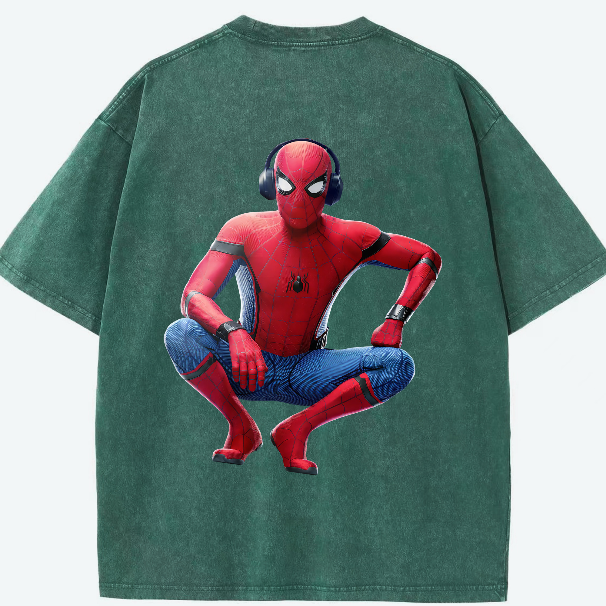 （画像用） Spider Man スパイダーマン 綿100% ヴィンテージ風 半袖Tシャツ（背面プリント）